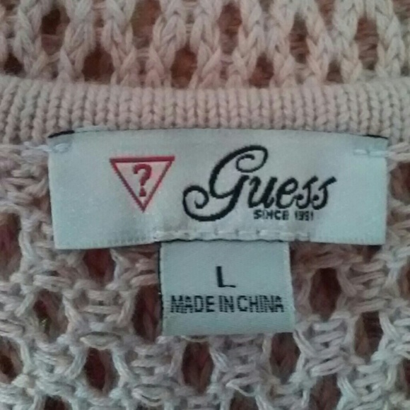 Guess Women's Mesh Cotton Tunic Blouse Top - Picture 5 of 5